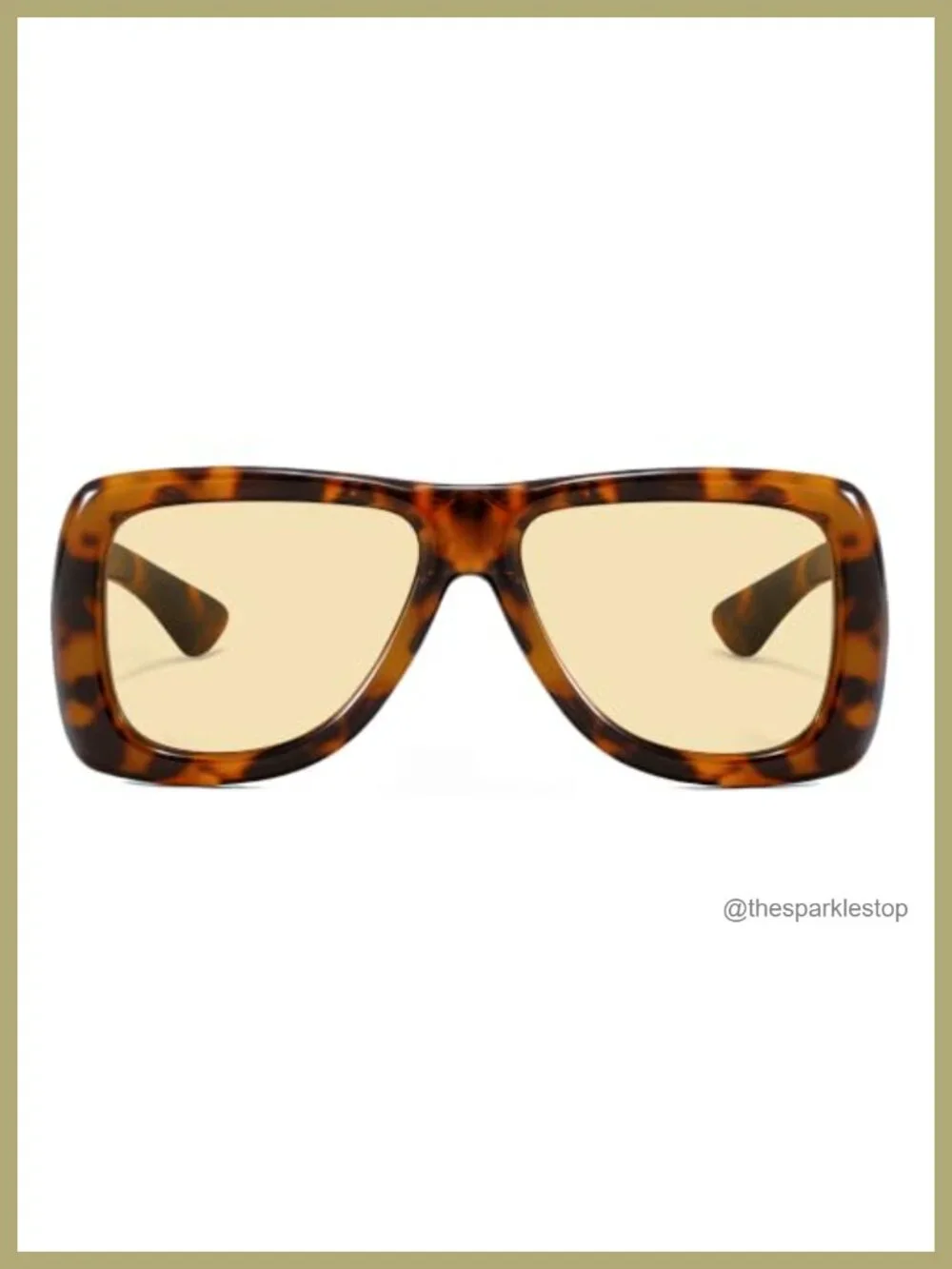 Retro Oversized Square Aviator Sunglasses for Men Women UV400 Protection Plastic